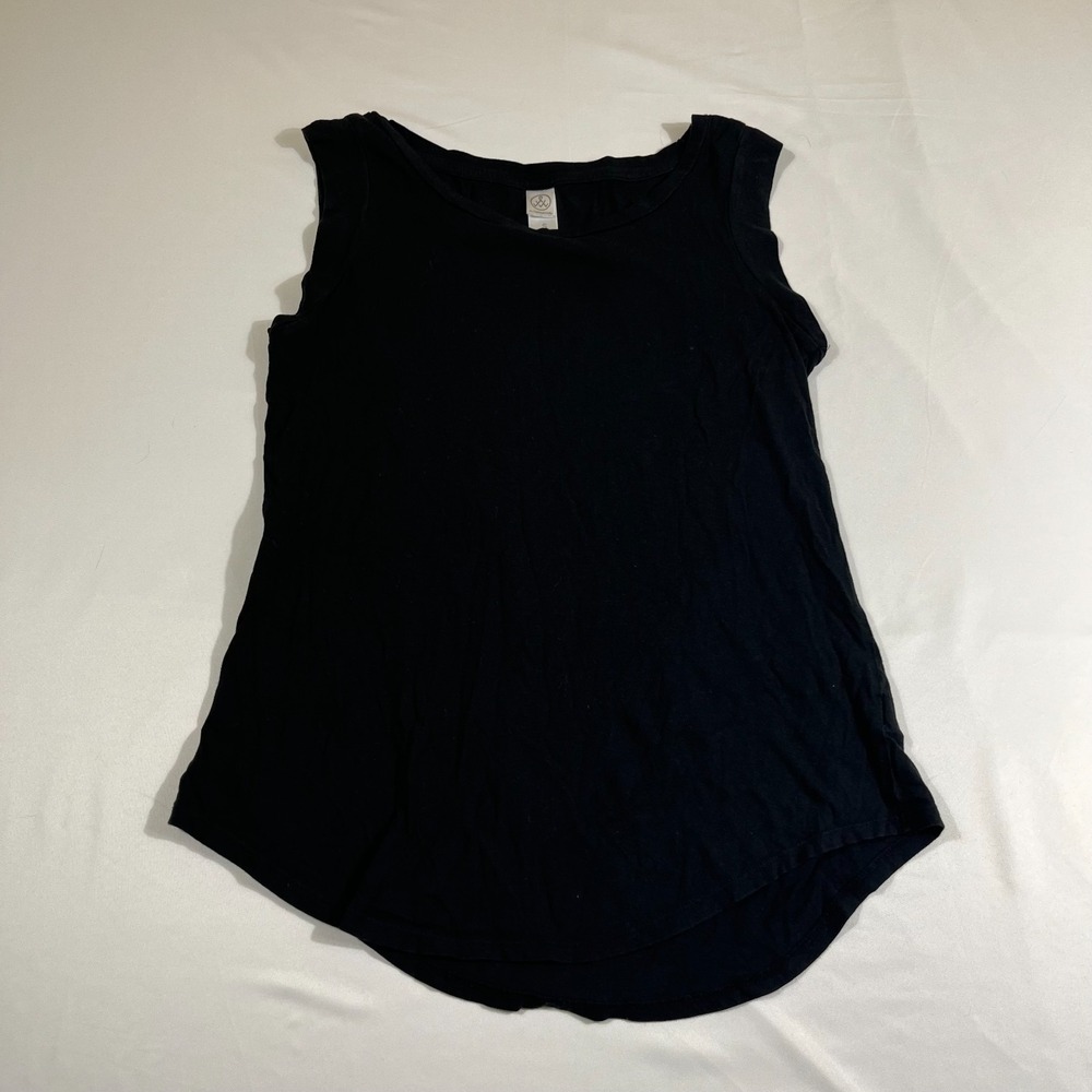 Alternative Apparel Women's S Black Cotton Tank Top Muscle Tee Curved Hem 04013C